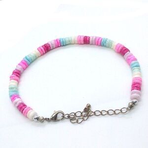 Dyed Puka Shell Anklet-Bracelet Lobster Clasp 8-11"